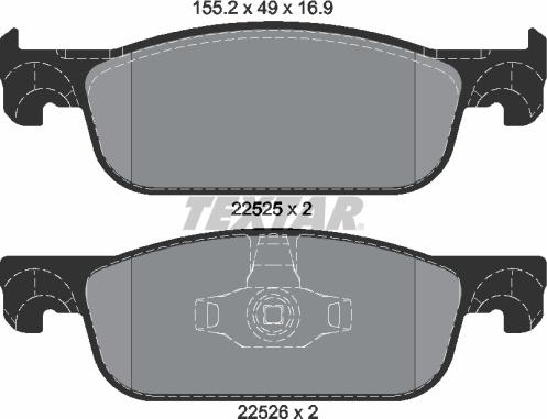 Textar 2252501 - Brake Pad Set, disc brake onlydrive.pro