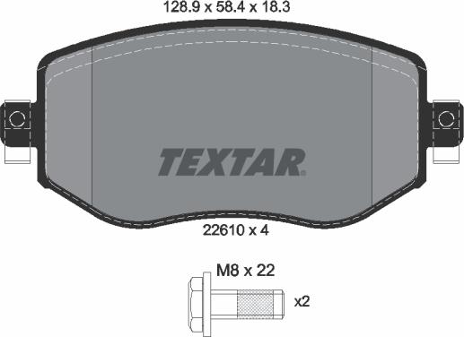 Textar 2261001 - Brake Pad Set, disc brake onlydrive.pro