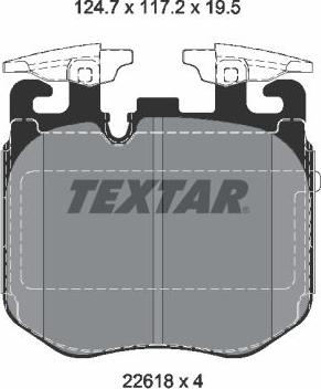 Textar 2261801 - Brake Pad Set, disc brake onlydrive.pro