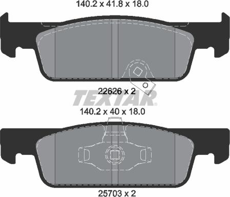 Textar 2262601 - Stabdžių trinkelių rinkinys, diskinis stabdys onlydrive.pro