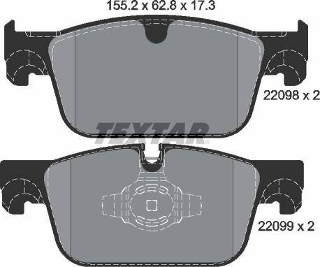 Textar 2209801 - Brake Pad Set, disc brake onlydrive.pro