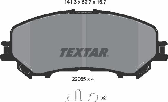 Textar 2206503 - Brake Pad Set, disc brake onlydrive.pro