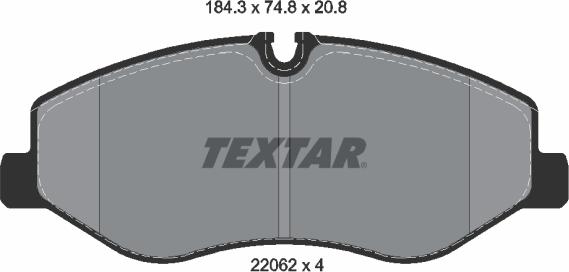 Textar 2206201 - Brake Pad Set, disc brake onlydrive.pro