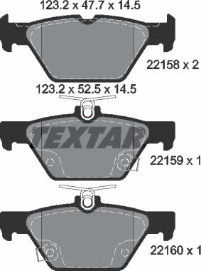 Textar 2215801 - Brake Pad Set, disc brake onlydrive.pro