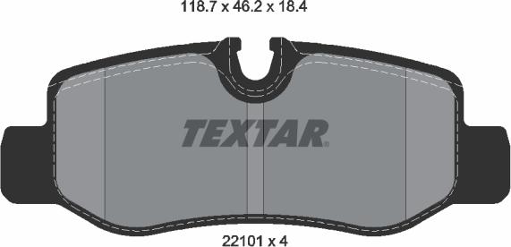 Textar 2210101 - Brake Pad Set, disc brake onlydrive.pro