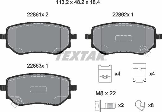 Textar 2286101 - Piduriklotsi komplekt,ketaspidur onlydrive.pro