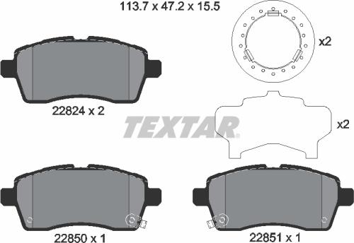 Textar 2282401 - Brake Pad Set, disc brake onlydrive.pro