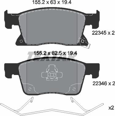 Textar 2234501 - Piduriklotsi komplekt,ketaspidur onlydrive.pro