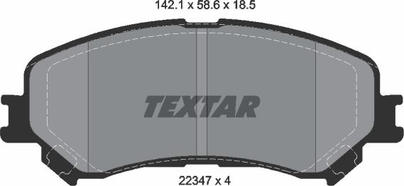 Textar 2234701 - Brake Pad Set, disc brake onlydrive.pro