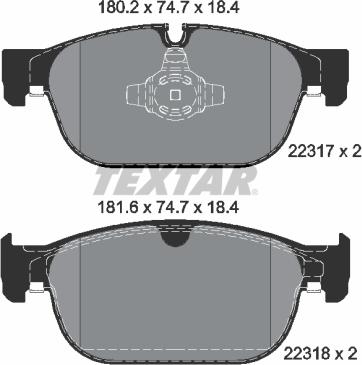 Textar 2231701 - Piduriklotsi komplekt,ketaspidur onlydrive.pro