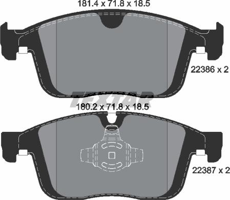 Textar 2238601 - Brake Pad Set, disc brake onlydrive.pro