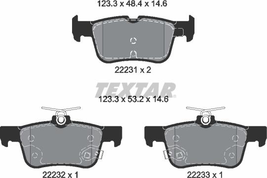 Textar 2223103 - Piduriklotsi komplekt,ketaspidur onlydrive.pro