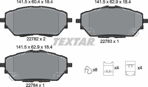 Textar 2278201 - Brake Pad Set, disc brake onlydrive.pro