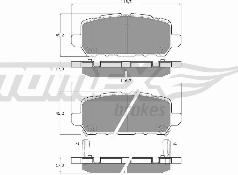 TOMEX brakes TX 19-99 - Тормозные колодки, дисковые, комплект onlydrive.pro