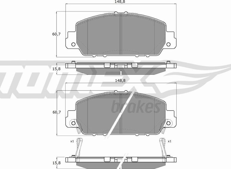 TOMEX brakes TX 19-98 - Bremžu uzliku kompl., Disku bremzes onlydrive.pro