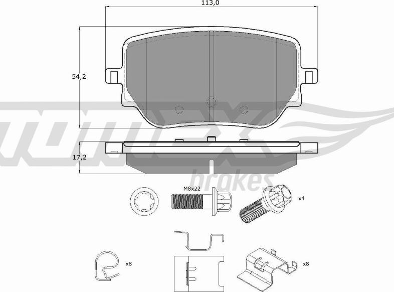 TOMEX brakes TX 19-49 - Piduriklotsi komplekt,ketaspidur onlydrive.pro