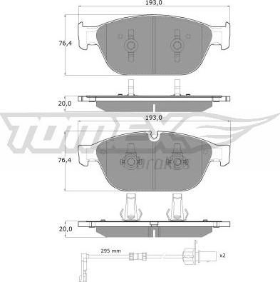 TOMEX brakes TX 19-40 - Bremžu uzliku kompl., Disku bremzes onlydrive.pro