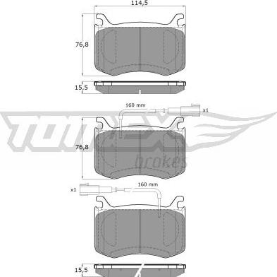 TOMEX brakes TX 19-56 - Brake Pad Set, disc brake onlydrive.pro