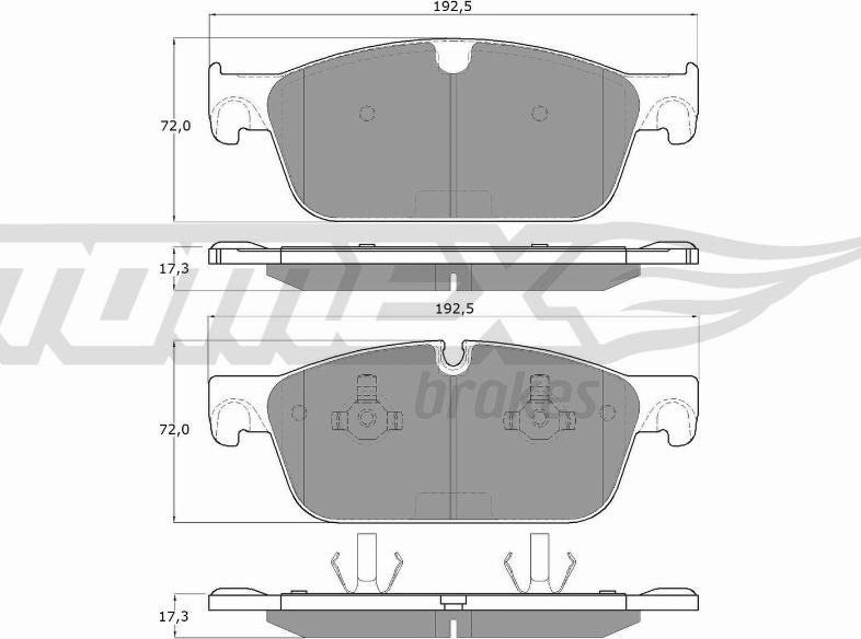 TOMEX brakes TX 19-50 - Bremžu uzliku kompl., Disku bremzes onlydrive.pro