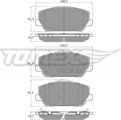 TOMEX brakes TX 19-60 - Brake Pad Set, disc brake onlydrive.pro