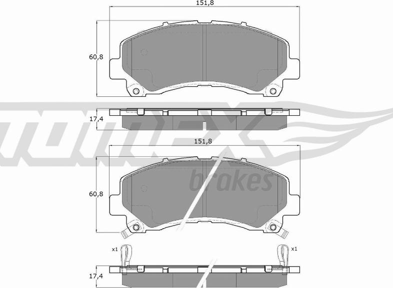 TOMEX brakes TX 19-00 - Тормозные колодки, дисковые, комплект onlydrive.pro