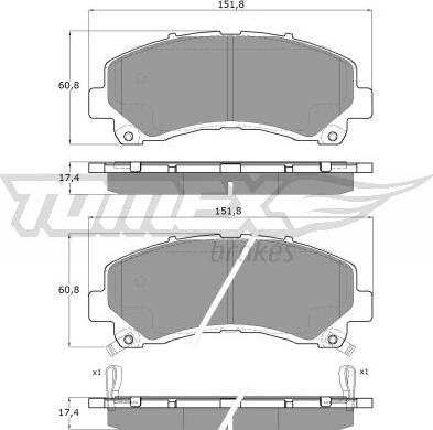 TOMEX brakes TX 19-00 - Brake Pad Set, disc brake onlydrive.pro