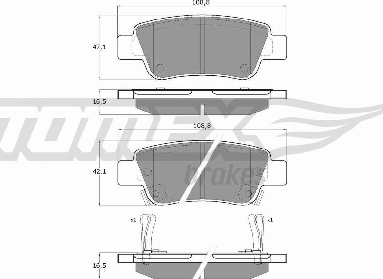 TOMEX brakes TX 19-07 - Stabdžių trinkelių rinkinys, diskinis stabdys onlydrive.pro