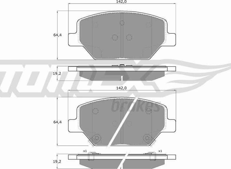 TOMEX brakes TX 19-10 - Bremžu uzliku kompl., Disku bremzes onlydrive.pro