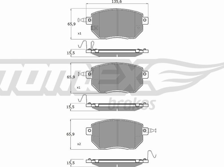 TOMEX brakes TX 19-39 - Stabdžių trinkelių rinkinys, diskinis stabdys onlydrive.pro