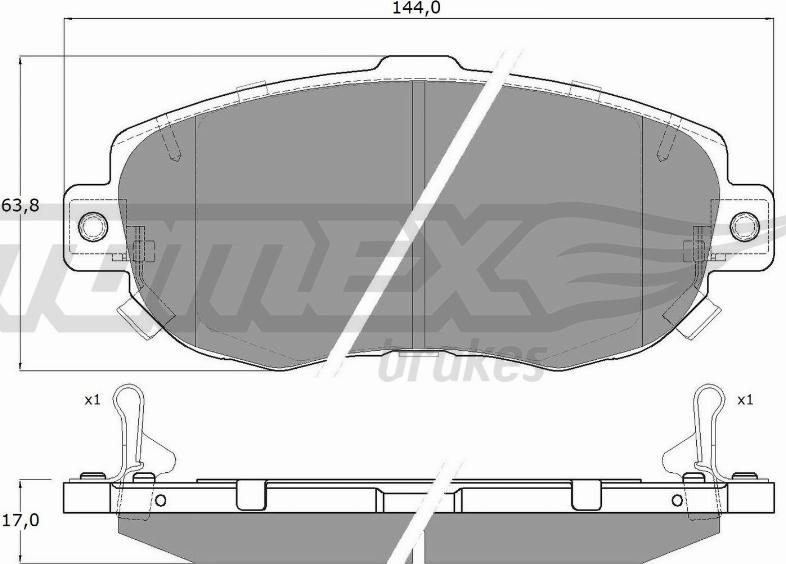 TOMEX brakes TX 19-34 - Stabdžių trinkelių rinkinys, diskinis stabdys onlydrive.pro