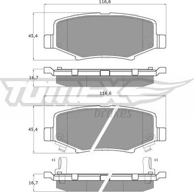 TOMEX brakes TX 19-21 - Brake Pad Set, disc brake onlydrive.pro