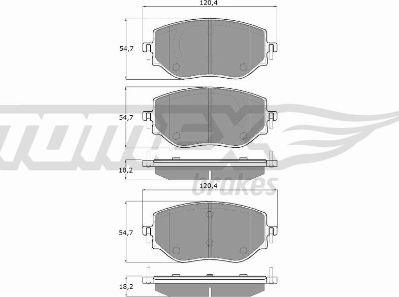 TOMEX brakes TX 19-76 - Тормозные колодки, дисковые, комплект onlydrive.pro