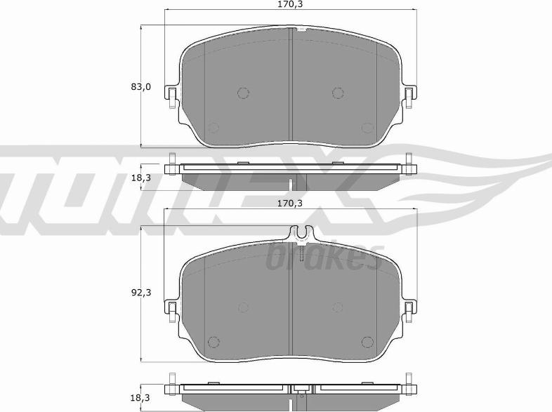 TOMEX brakes TX 19-78 - Bremžu uzliku kompl., Disku bremzes onlydrive.pro