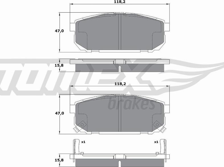 TOMEX brakes TX 14-95 - Brake Pad Set, disc brake onlydrive.pro