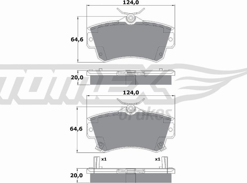 TOMEX brakes TX 14-97 - Brake Pad Set, disc brake onlydrive.pro