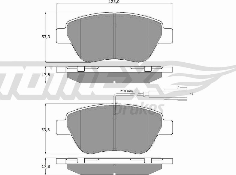 TOMEX brakes TX 14-44 - Piduriklotsi komplekt,ketaspidur onlydrive.pro