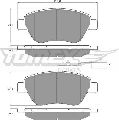 TOMEX brakes TX 14-44 - Piduriklotsi komplekt,ketaspidur onlydrive.pro