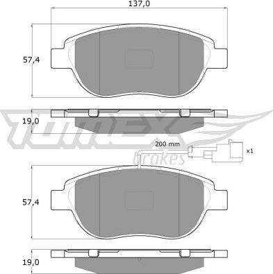 TOMEX brakes TX 14-45 - Bremžu uzliku kompl., Disku bremzes onlydrive.pro