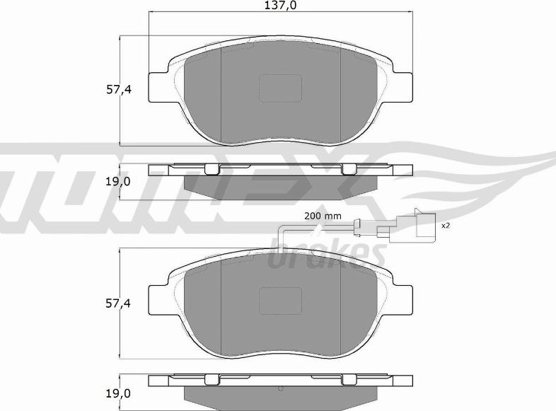 TOMEX brakes TX 14-45 - Bremžu uzliku kompl., Disku bremzes onlydrive.pro