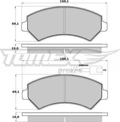 TOMEX brakes TX 14-40 - Bremžu uzliku kompl., Disku bremzes onlydrive.pro