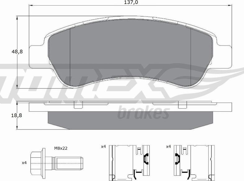 TOMEX brakes TX 14-41 - Piduriklotsi komplekt,ketaspidur onlydrive.pro