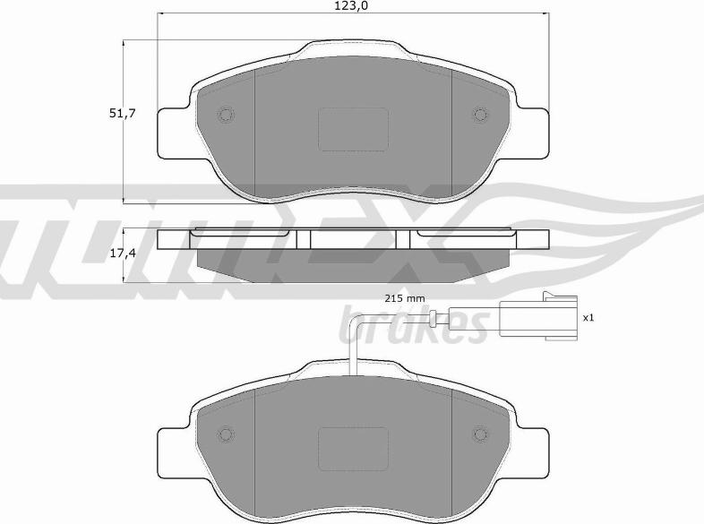 TOMEX brakes TX 14-42 - Piduriklotsi komplekt,ketaspidur onlydrive.pro