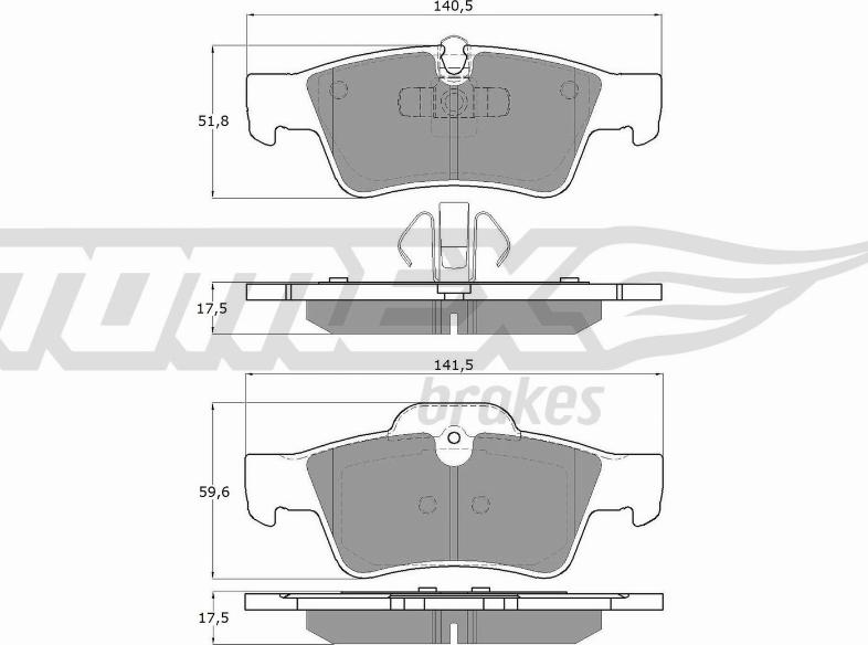 TOMEX brakes TX 14-58 - Bremžu uzliku kompl., Disku bremzes onlydrive.pro