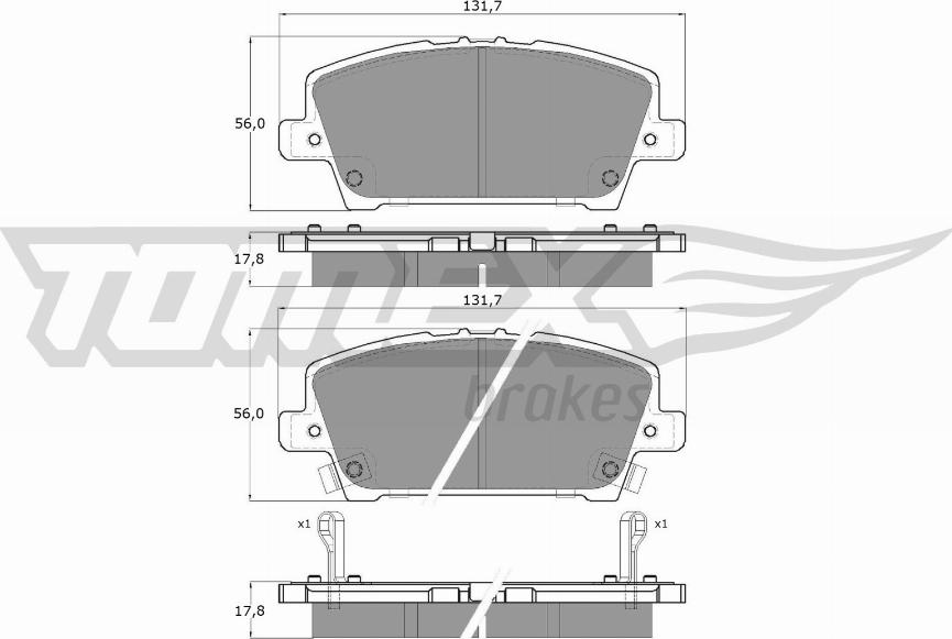 TOMEX brakes TX 14-52 - Тормозные колодки, дисковые, комплект onlydrive.pro