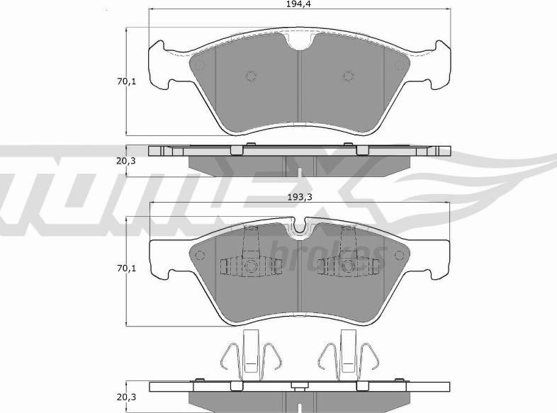 TOMEX brakes TX 14-57 - Тормозные колодки, дисковые, комплект onlydrive.pro