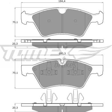 TOMEX brakes TX 14-57 - Тормозные колодки, дисковые, комплект onlydrive.pro