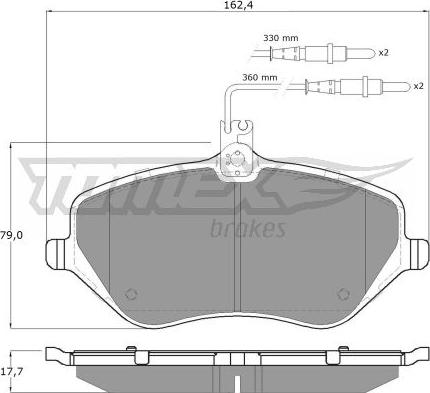 TOMEX brakes TX 14-68 - Brake Pad Set, disc brake onlydrive.pro