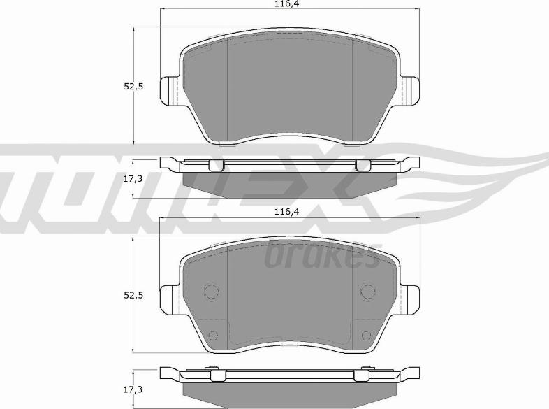 TOMEX brakes TX 14-16 - Brake Pad Set, disc brake onlydrive.pro