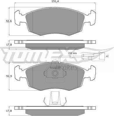 TOMEX brakes TX 14-11 - Bremžu uzliku kompl., Disku bremzes onlydrive.pro