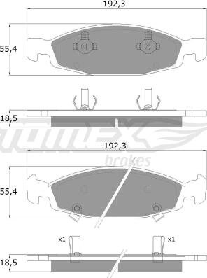 TOMEX brakes TX 14-89 - Тормозные колодки, дисковые, комплект onlydrive.pro